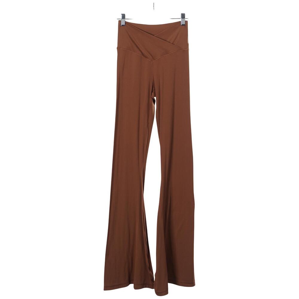 OFFLINE by Aerie Leggings M Brown Flare Leg High Rise Crossover Waist Real Me